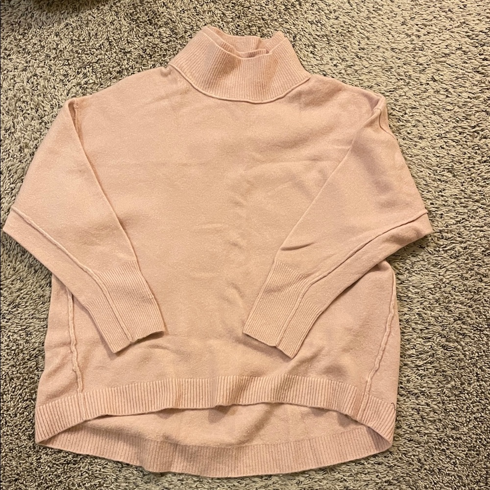 Free People Women's Pink Turtleneck Sweater